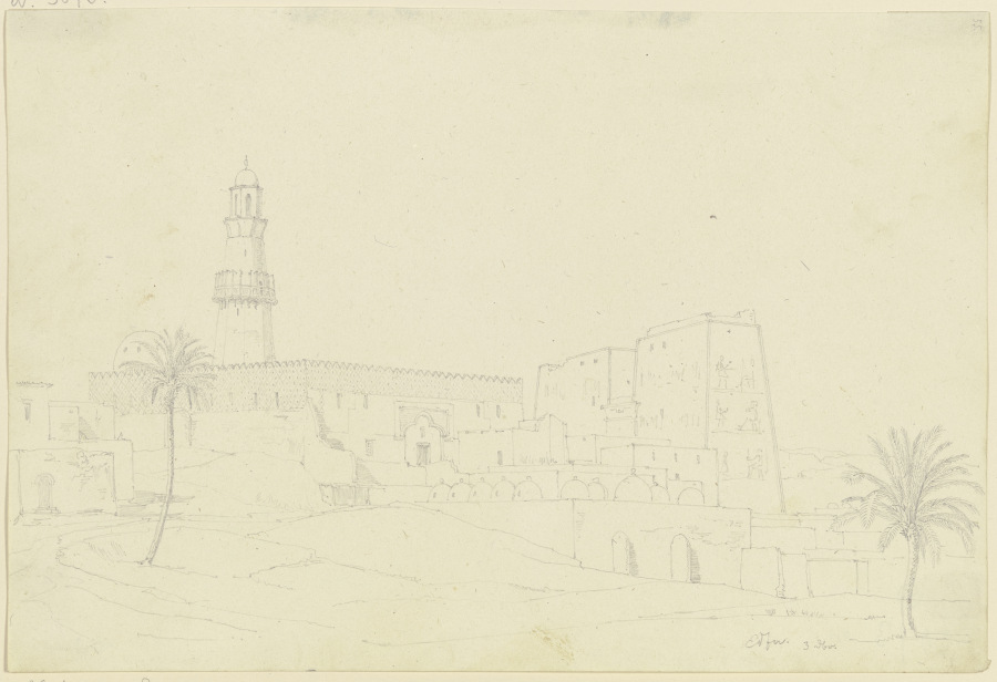 Horustempel und Moschee in Edfu a Friedrich Maximilian Hessemer
