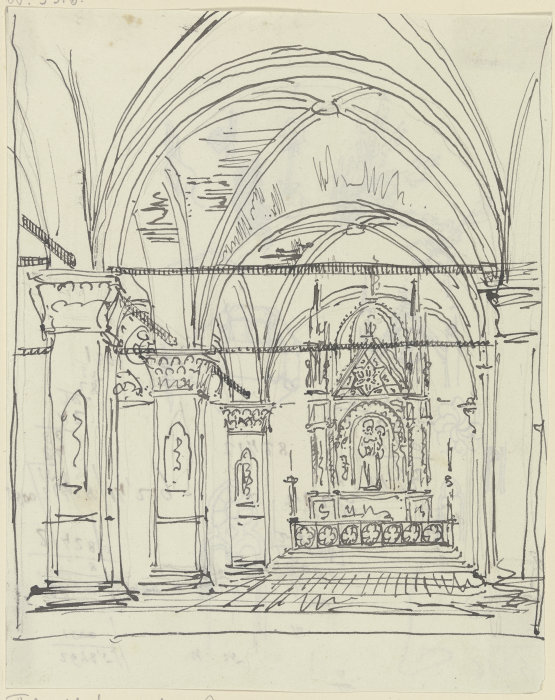 Kircheninneres von Orsanmichele mit dem Tabernakel des Andrea Orcagna a Friedrich Maximilian Hessemer