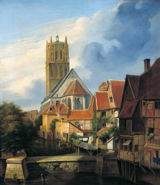 Ansicht der Überwasserkirche zu Münster von Südosten a Friedrich Wilhelm Harsewinkel