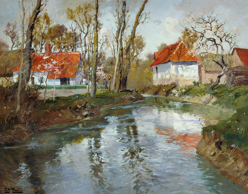 The rivulet Laita in Quimperle a Frits Thaulow