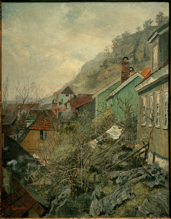 Häuser in Kragerø a Frits Thaulow