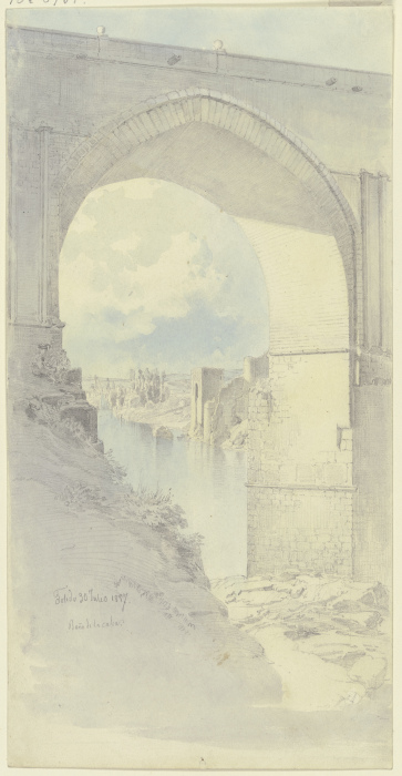 Durchblick durch den Bogen einer Brücke in Toledo a Fritz Bamberger