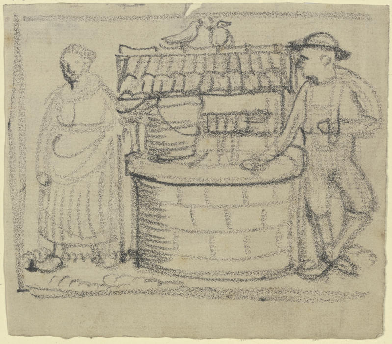 Knecht und Magd am Brunnen a Fritz Boehle