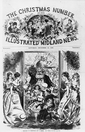 Bringing in Christmas, front cover of the ''Illustrated Midland News'', December 18th 1869 a Fritz Eltze