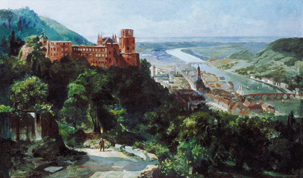 View of Heidelberg, c.1910 (oil on canvas)  a Fritz Genutat