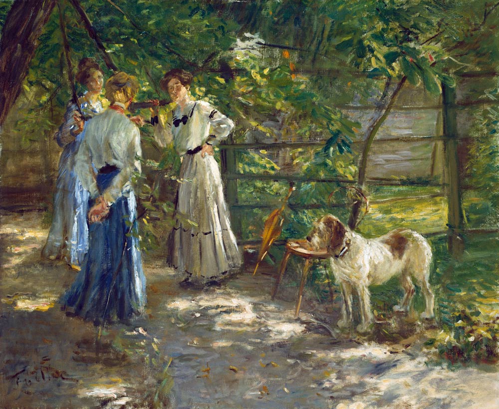 The daughters in the garden a Fritz von Uhde