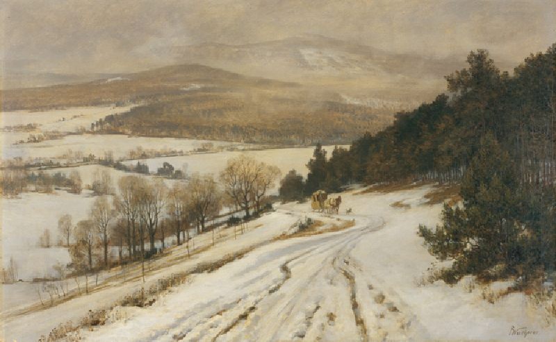 Taunus Mountains in Winter, before 1900 (oil on canvas) a Fritz Wucherer