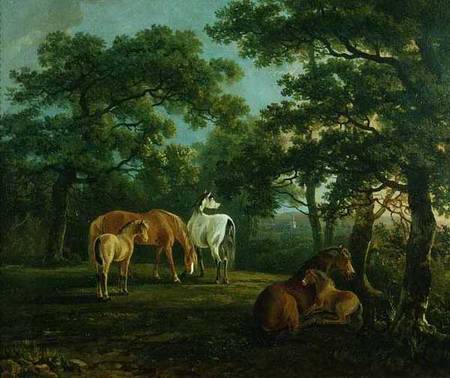 Horses in a Landscape a G. Gilpin