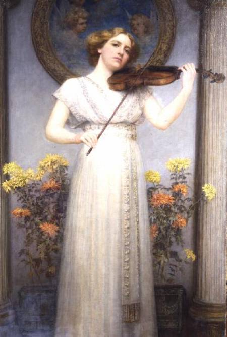 Portrait Study (Lady Playing a Violin) a G. Grenville Manton