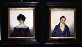 Two Portraits of a Husband and Wife in Regency Dress