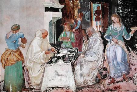 St. Benedict receiving hospitality, from the Life of St. Benedict a G. Signorelli