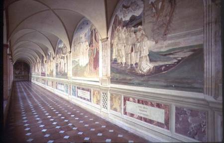 Corridor showing the Life of St. Benedict (fresco) a G. Signorelli
