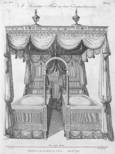 Summer bed in two compartments: plate 41, from 'The Cabinet Maker and Upholsterer's Drawing Book', b a G.  Terry
