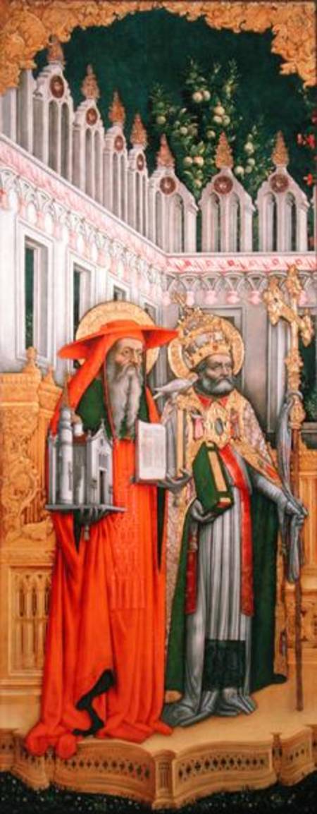 St. Jerome and St. Gregory, left panel from The Virgin Enthroned with Saints Jerome, Gregory, Ambros a G. Vivarini