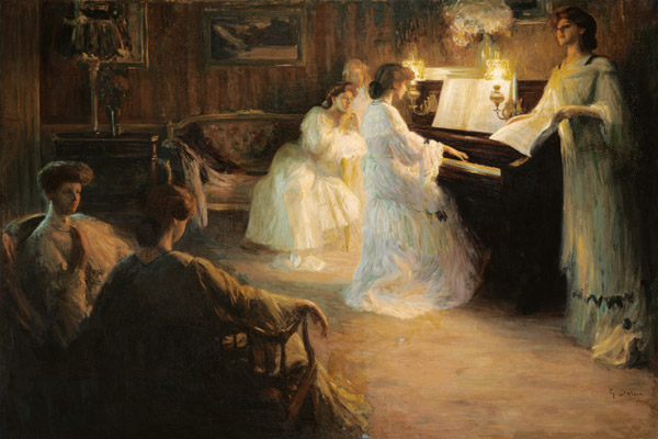 Young Girls at a Piano a Gabriel Deluc