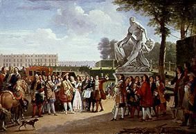 Ludwig XIV. at the uncovering of the sculpture Milon of Croton of P.Puget. a Gabriel Lemonnier