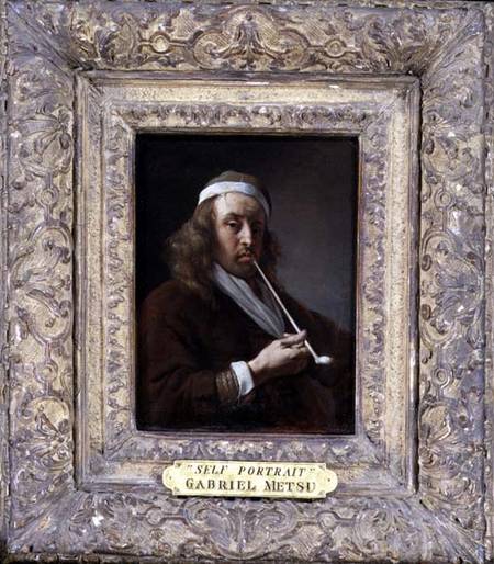 Portrait of a man, said to be the artist a Gabriel Metsu