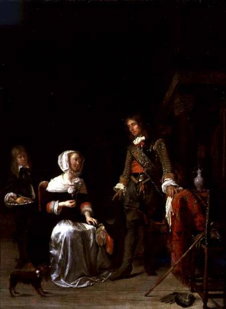 A Soldier Visiting a Young Lady a Gabriel Metsu