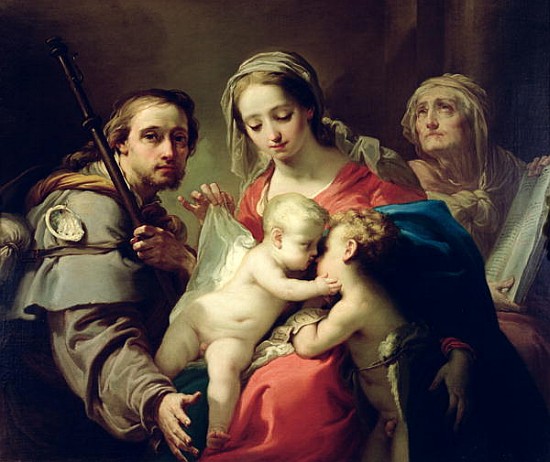 Madonna and Child with Saints John, Anna and Rocco, c.1785 (see 241258 for detail) a Gaetano Gandolfi