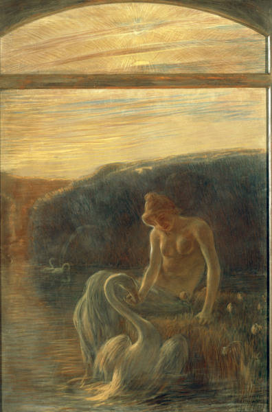 G.Previati / Leda / Paint./ c.1900 a Gaetano Previati