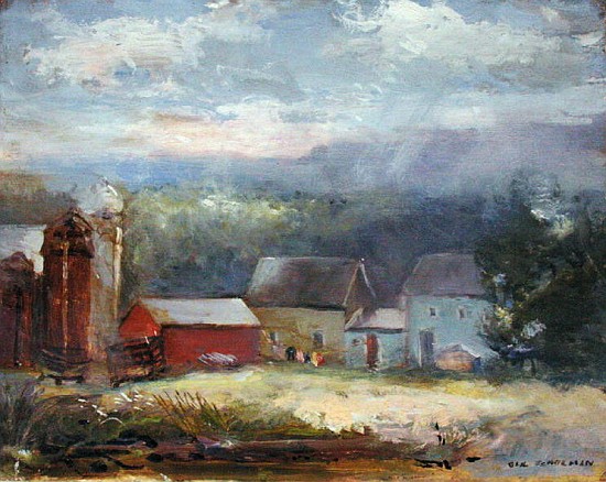 Farm Scene (oil on canvas)  a Gail  Schulman
