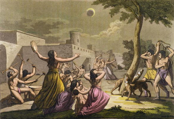 Terror of the Peruvians during an eclipse of the moon, from 'Le Costume Ancien et Moderne', Volume I a Gallo Gallina