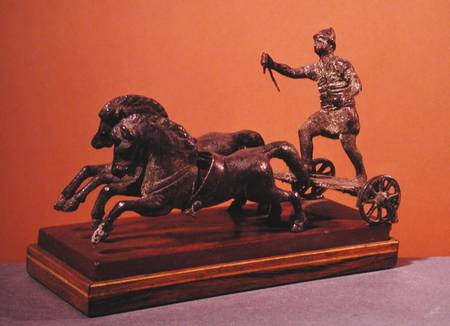 Roman chariot pulled by two galloping horses a Gallo-Roman