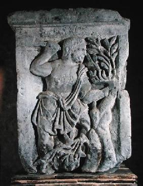Capital of the Nautes Pillar depicting Esus cutting mistletoe