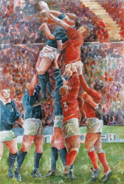 Rugby International, Wales V Scotland (w/c on paper)  a Gareth Lloyd  Ball