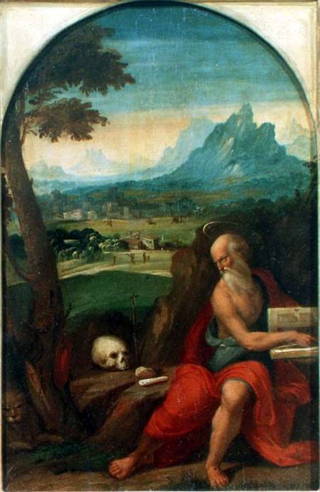 St. Jerome (panel) a Garofalo