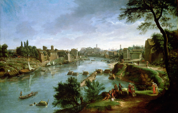 View of the River Tiber in Rome (pair of 68188) a Gaspar Adriaens van Wittel