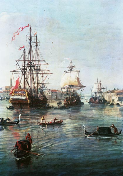 Die Hafeneinfahrt von Venedig. a Gaspar Adriaens van Wittel