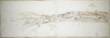 View of Urbino from the colle di San Donato a Gaspar Adriaens van Wittel
