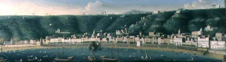 View of Naples from the sea with the Castel dell'Ovo and the suburb of Chiaia a Gaspar Butler