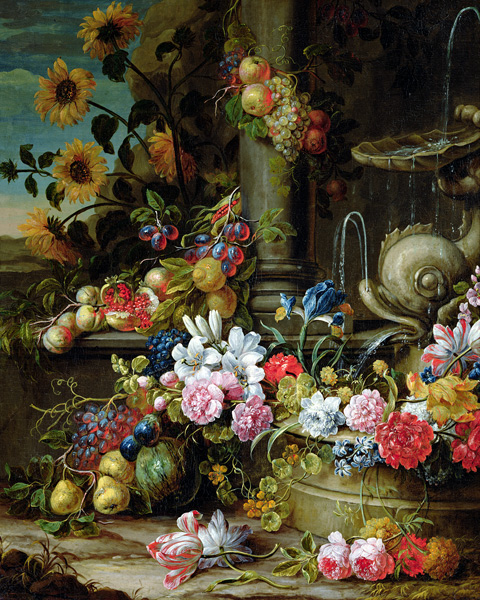Still Life of Fruit and Flowers a Gaspar Peeter d.J Verbruggen