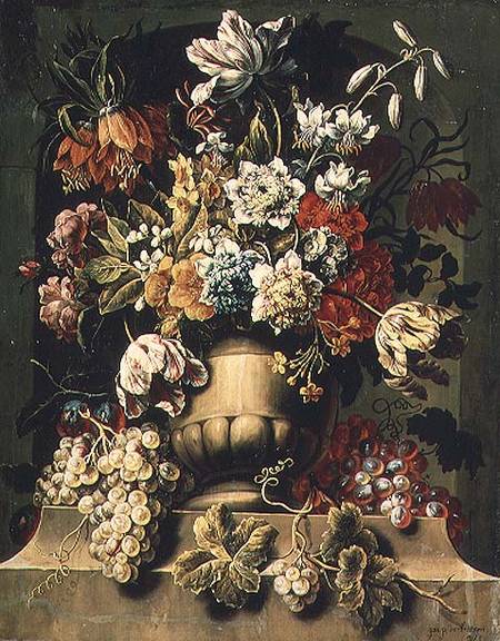 Still Life with fruit and Flowers a Gaspar Peeter d.J Verbruggen