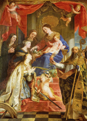 Maria with the child and the hll. MariaMagdalena, Cäcilia, Dorothea, Katharina a Gaspard de Crayer