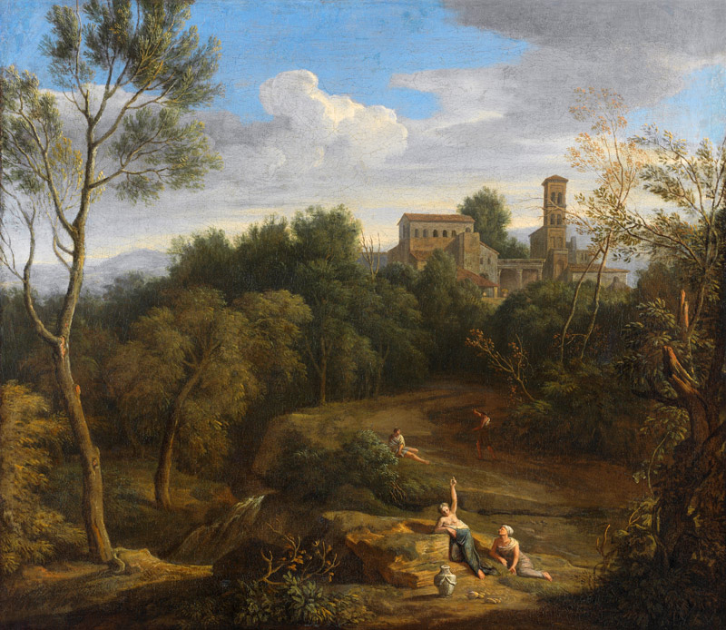 Italienische Landschaft. 3. Viertel 17. Jahrhundert a Gaspard Dughet