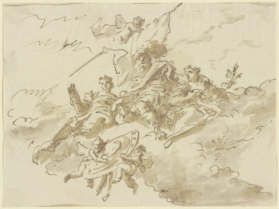 Allegorische Figurengruppe auf Wolken a Gaspare Diziani