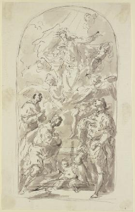 Himmelfahrt Mariens mit den Heiligen Gervasius, Protasius und Karl Borromäus