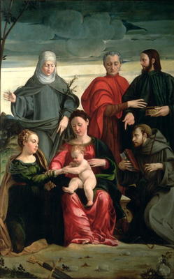 The Mystic Marriage of St. Catherine with St. Francis, St. Clare, St. Cosmas and St. Damian a Gaspare Pagani