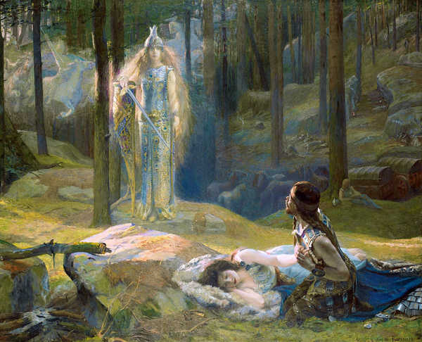 The Revelation. Brunhilde Seeing Siegmund And Sieglinde a Gaston Bussiere
