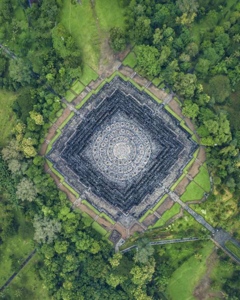 Bird Eye View of Borobudur Temple a Gatot Herliyanto