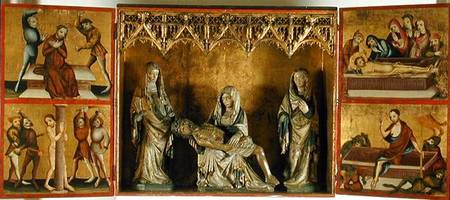 Altarpiece depicting the Lamentation and the Passion of Christ (Altar of St. Elizabeth Thuringia) a Gdansk School