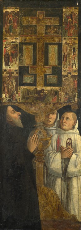Cardinal Bessarion and Two Members of the Scuola della Carità in prayer with the Bessarion Reliquary a Gentile Bellini