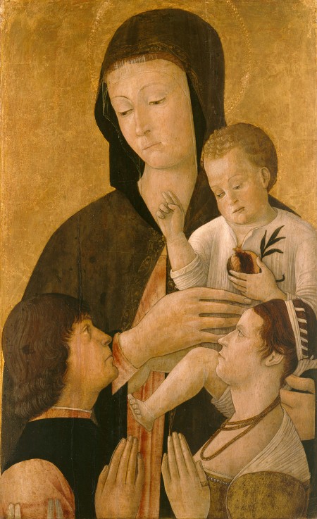 Madonna with child and two donors a Gentile Bellini