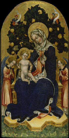 Virgin and Child Enthroned with Worshipping Angels and Prophets