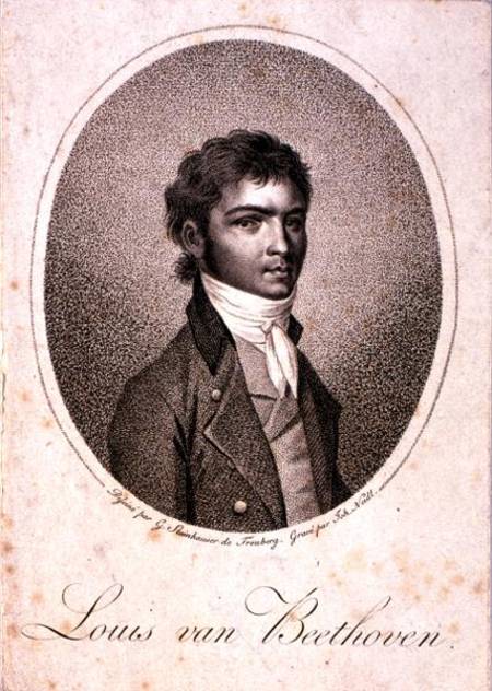 Portrait of Louis van Beethoven (1712-73) engraved by Johann Joseph Neidl (1776-1832) a Georg Andreas Steinhauser