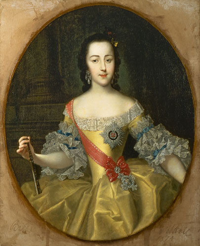Portrait of Grand Duchess Yekatrina Alexeyevna, later Catherine II a Georg Christoph Grooth
