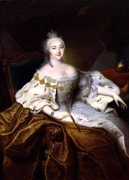 Portrait of the Empress Elizabeth Petrovna a Georg Christoph Grooth